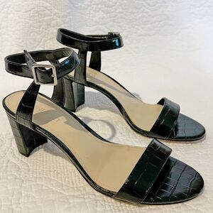 Nine‎ West Womens Size 9 Black Ankle Strap Sandals Block Heels NWOB
